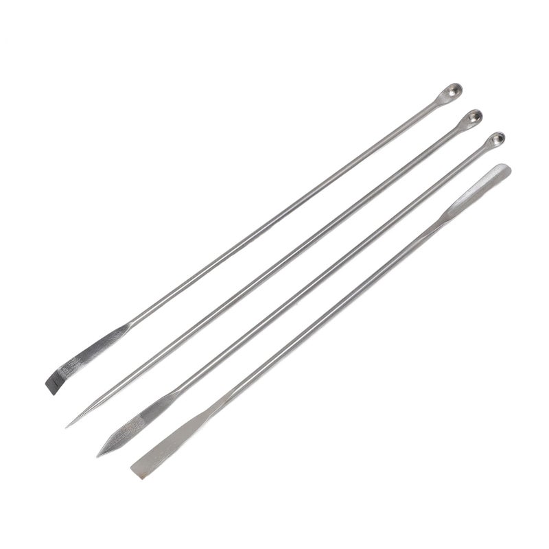 304 Stainless Steel Micro Spoon Spatula Set 4Pcs Laboratory Mixing Utensil For Chemical Compounds - Image 3