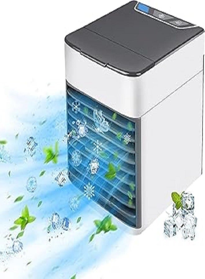 Portable Mini Personal Air Cooler with USB Powered Fan for Humidifying and Purifying Air with 7 Color LED Light for Home and Office  - Image 1