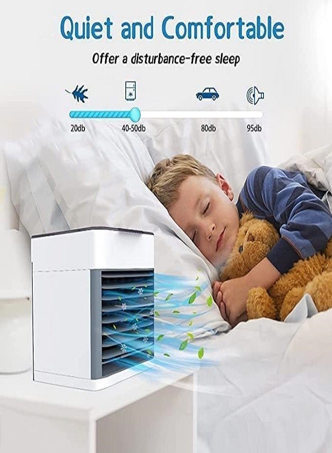 Portable Mini Personal Air Cooler with USB Powered Fan for Humidifying and Purifying Air with 7 Color LED Light for Home and Office  - Image 3