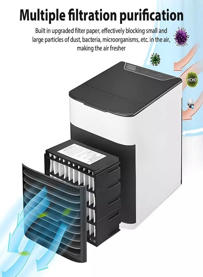 Portable Mini Personal Air Cooler with USB Powered Fan for Humidifying and Purifying Air with 7 Color LED Light for Home and Office  - Image 2