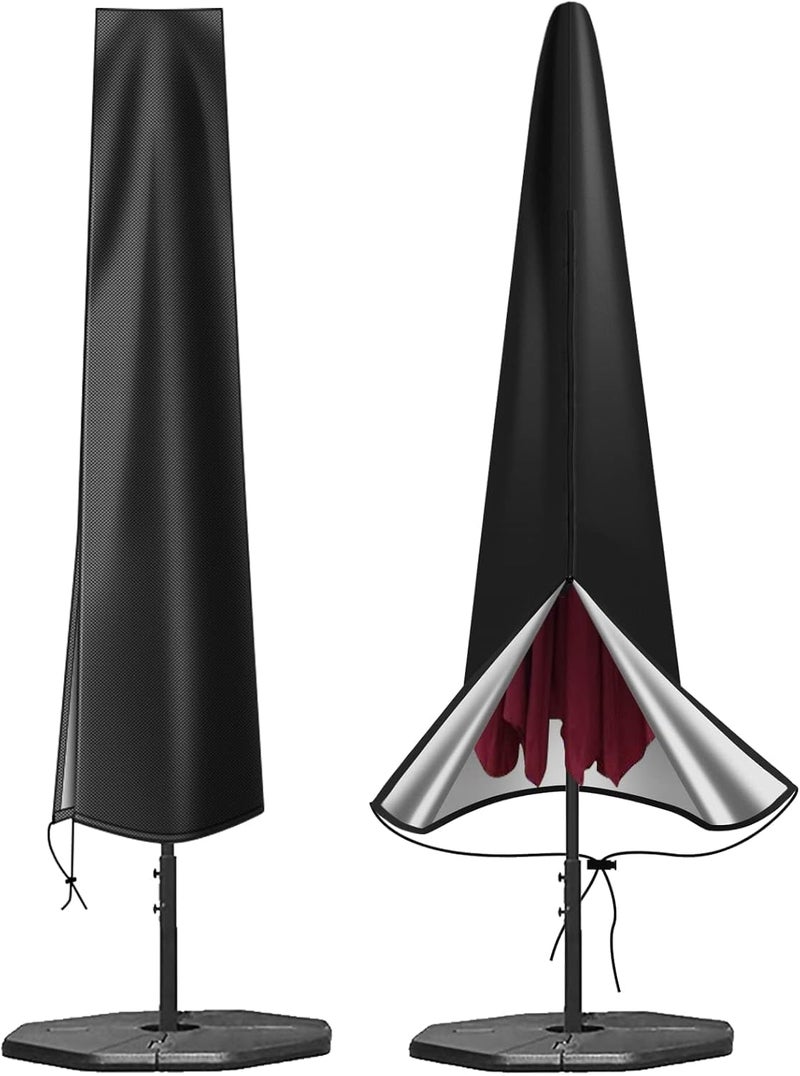 OKPOW Umbrella Cover 420D Oxford Fabric Patio Umbrella Covers Waterproof with Zip, for 9ft to 12ft Garden Outdoor Umbrella (Black) - Image 1