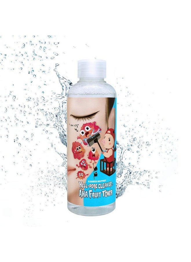 Elizavecca Elizavecca Hell Pore Clean Up Aha Fruit Toner 6.76 Ounces - Exfoliating Toner / Whiteheads, Pores and Uneven Skin / Water based Face Toner / Pore Cleaning / Exfoliating Face / Not Tested on Animals  - Image 1