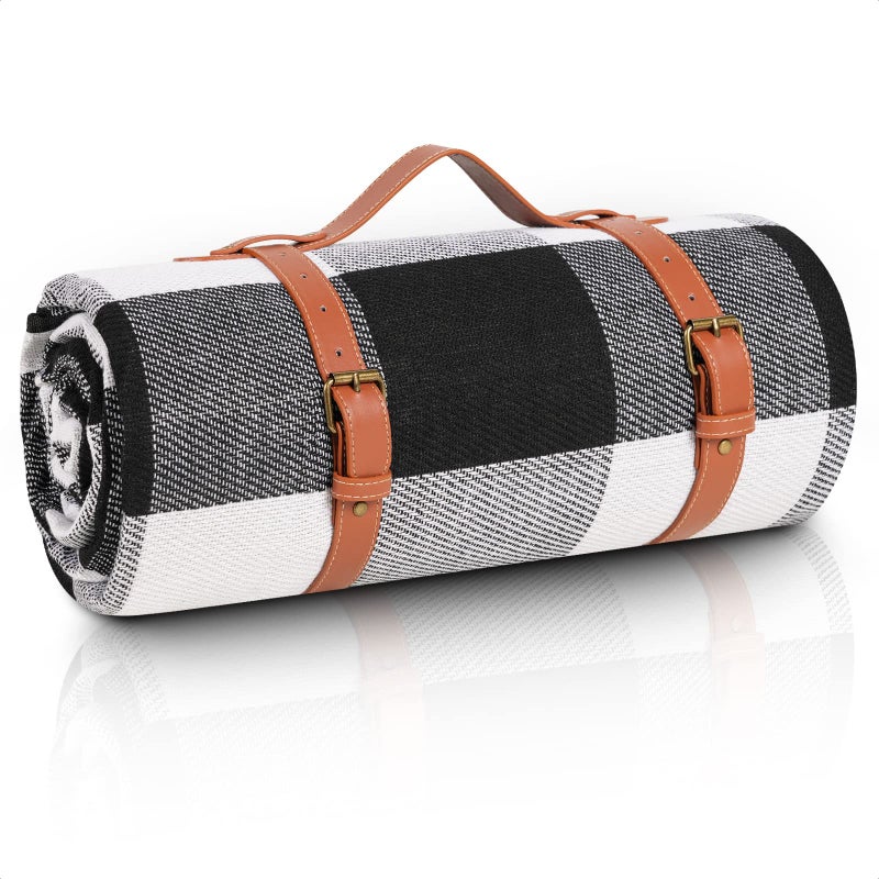 sapsisel 80â€x 80â€ Picnic Blanket Extra Large, Waterproof and Foldable Beach Blanket, 3-Layer Outdoor Blanket for 6 to 8 Adults, for Camping, Park, Beach, Grass, Indoorsâ€¦ - Image 1