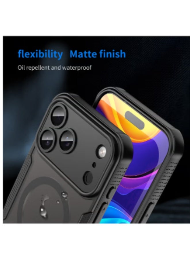 Magnetic Compatible with iPhone 17 Pro Max Case, [Compatible with Mag-Safe] Slim Translucent Matte Phone Case Slim Fit Military Grade Drop Protection Shockproof Anti-Fingerprint Phone Case, 6.9'' inch 2025 - Image 3