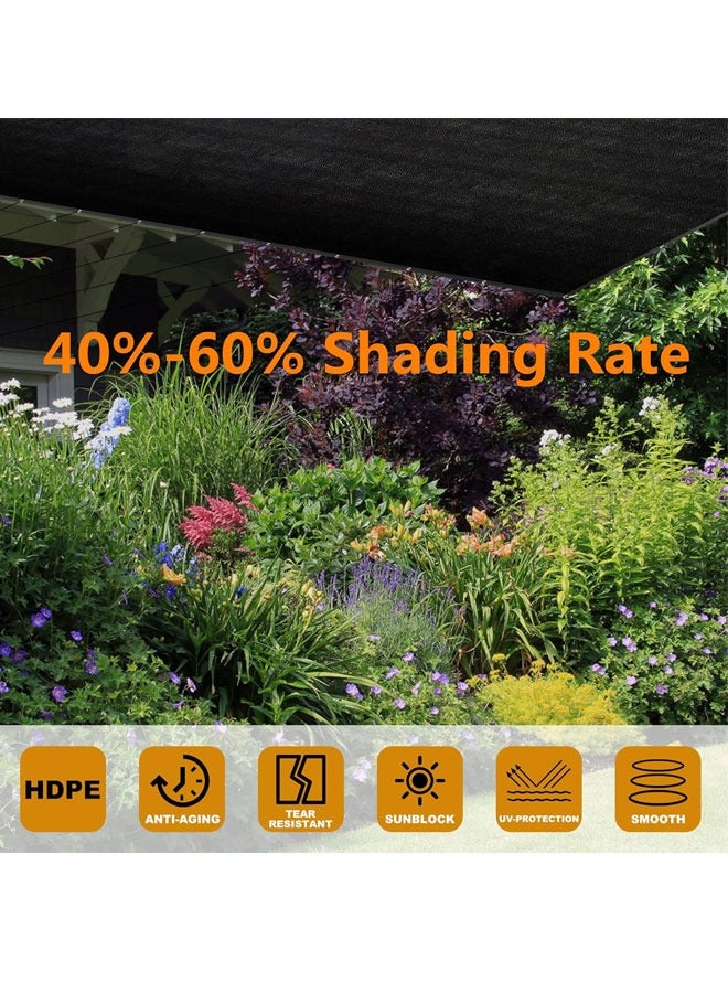 Generic 70%-80% Black Shade Cloth for Patio, UV Resistant Sun Shade Mesh Net with Grommets, Mesh Tarp Plant Shade Cover for Plants Garden Greenhouse Backyard Outdoor - Image 2