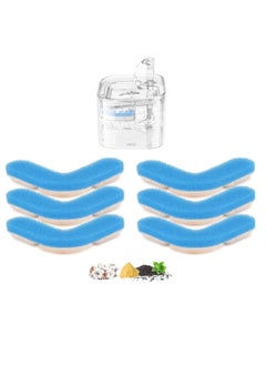 BIGTHREE Cat Water Fountain Filter Replacement, 6 PCS Cat Fountain Filter L-shaped Washable,  Pet Water Fountain Filters with 4 Filtration System for Kitty Spout Cat Fountain Square  - Image 1