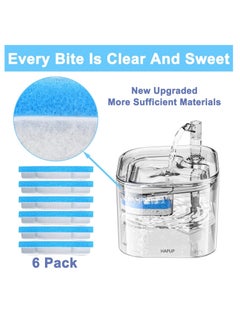 BIGTHREE Cat Water Fountain Filter Replacement, 6 PCS Cat Fountain Filter L-shaped Washable,  Pet Water Fountain Filters with 4 Filtration System for Kitty Spout Cat Fountain Square  - Image 4