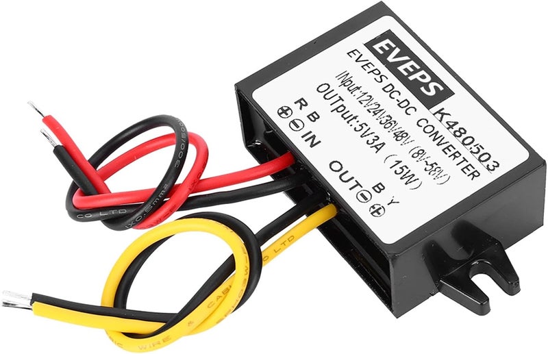 أكوزون محول الجهد المستمر، محول DC-DC 12V/24V/36V/48V إلى 5V 3A وحدة تحويل خفض الجهد لمصدر الطاقة - Image 1