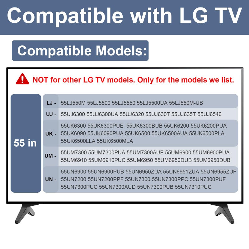 Maozhren Base Stand for LG TV Legs, Replacement for 55 Inch LG TV Stand 55UK6300PUE 55UJ6540 55UK6200PUA 55UM7300 55UK6090PUA 55LJ550M 55LJ5500 55LJ5550 55LJ5500UA 55LJ550M-UB 55UN6900 55UN7300PUF with Screws - Image 2