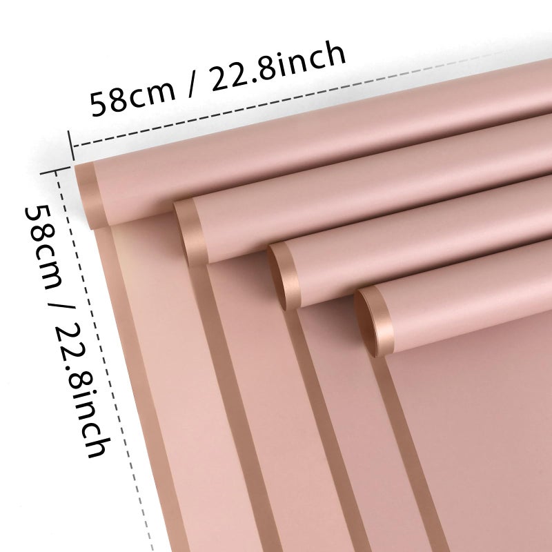 FUHITIM 20 Sheets Flower Wrapping Paper - Waterproof Floral Bouquet Wrapping Paper, Florist Supplies Packaging Paper for Wedding Birthday Gift DIY (Dark Pink) - Image 2
