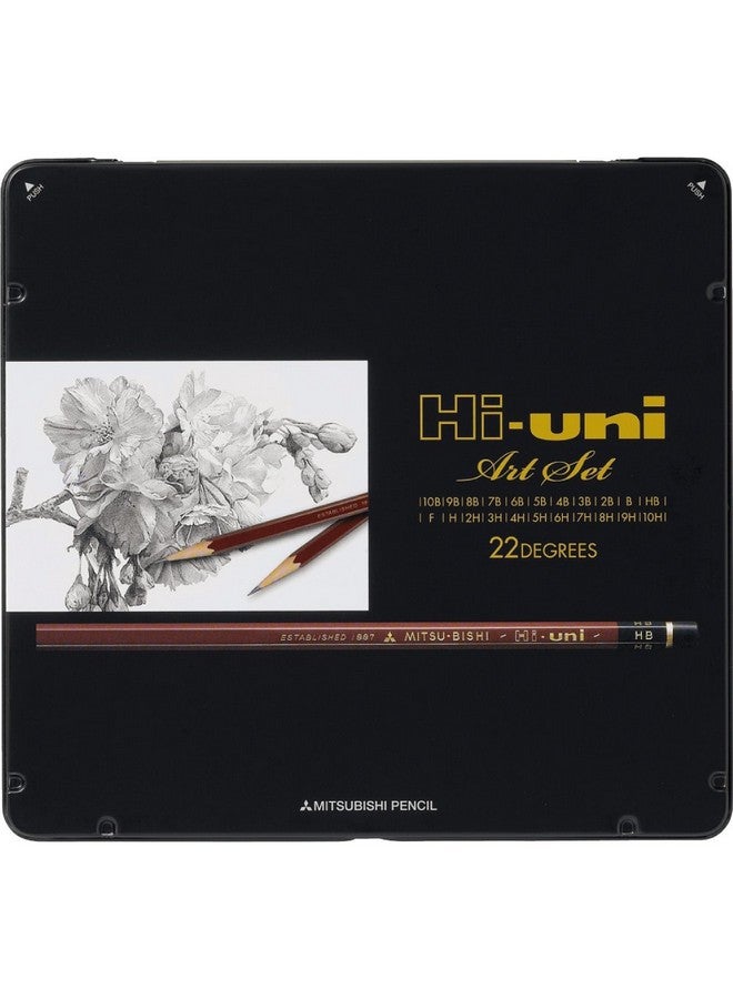 Uni Hi Wooden Pencil Art Set - 10B to 10H - Box of 22 (HUAS) - Image 1
