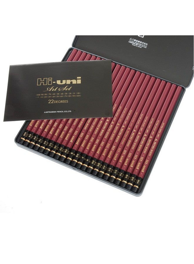 Uni Hi Wooden Pencil Art Set - 10B to 10H - Box of 22 (HUAS) - Image 4