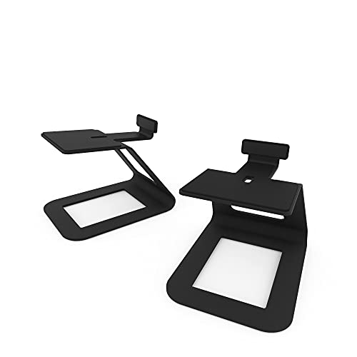 Kanto SE6 Elevated Desktop Speaker Stands for Large Bookshelf Speakers & Full-Size 5”-7” Studio Monitors | 6.9” Tall | Supports 22 lbs | Damping 2.5 mm Silicone Padding | ¼”-20 Mounting | Pair | Black - Image 1
