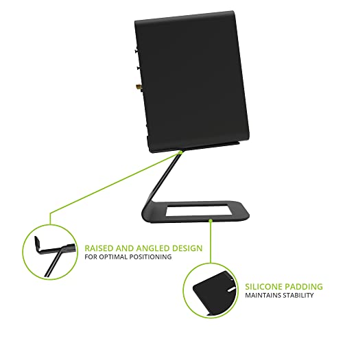 Kanto SE6 Elevated Desktop Speaker Stands for Large Bookshelf Speakers & Full-Size 5”-7” Studio Monitors | 6.9” Tall | Supports 22 lbs | Damping 2.5 mm Silicone Padding | ¼”-20 Mounting | Pair | Black - Image 3