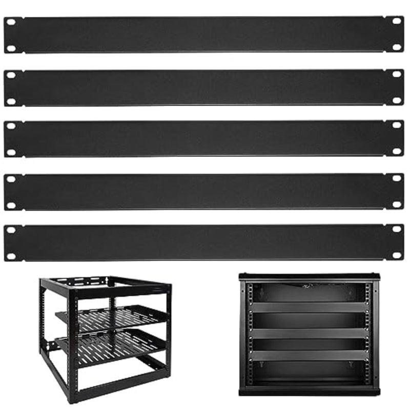 لوحة فارغة 1U لخزائن حامل الخادم، مادة معدنية، لون أسود، ألواح حشو متينة لحاويات الشبكة مقاس 19 بوصة - Image 1