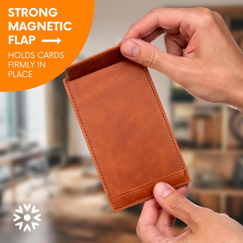 Notsu Note Card Holder | Minimalist 3x5 Inch Index Card Holder Handheld Case in Premium Brown Vegan Leather with 25 To Do List Notecards - Image 4