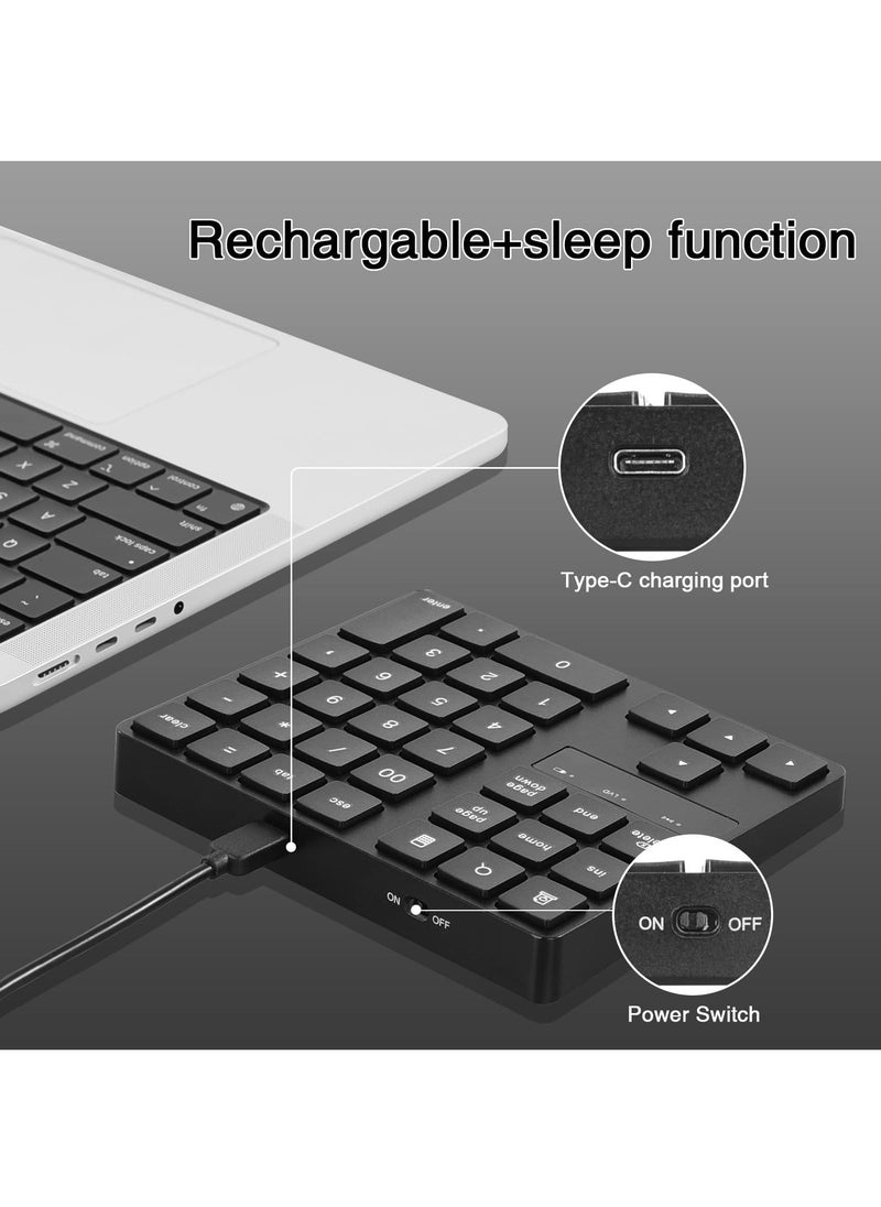 Y&D SYOSI Wireless Number Pad, 2.4G Keypad, Rechargeable 35 Keys Numeric Keypad Ultra-Silent USB-C Compatible for Laptop, Desktop, PC, Notebook  - Image 5