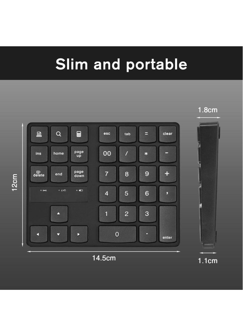 Y&D SYOSI Wireless Number Pad, 2.4G Keypad, Rechargeable 35 Keys Numeric Keypad Ultra-Silent USB-C Compatible for Laptop, Desktop, PC, Notebook  - Image 4
