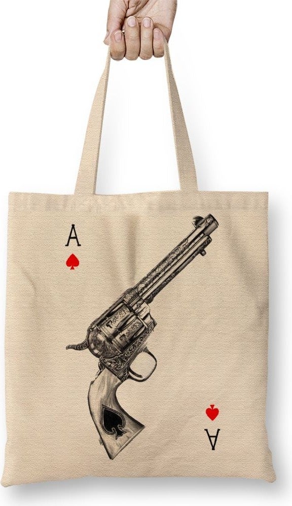 Baskı Dükkanı Print Shop Spades Ace Poker Cloth Bag Long Handle