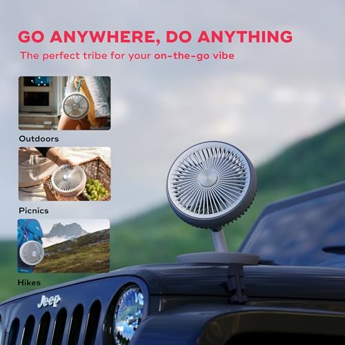 NUUK Folde V2 Personal Rechargeable Fan For Travel|Folds 180° & Fits In Any Bag|Cordless,7-Inch|16 Hr Run Time,4 Wind Speeds|Super Silent BLDC Motor|For Hiking,Picnics,Beach,Camping - Image 4