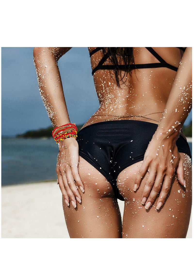 SYOSI 10 قطع مجموعة خرز الخصر مع صندوق سلسلة جسد ملونة خرز بطن مجوهرات بيكيني صيفية للنساء والفتيات - Image 5