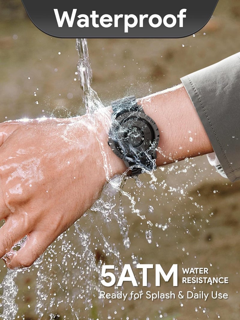 يوتور ساعة EUTOUR المغناطيسية للرجال 5ATM 40MM قرص عاكس كوارتز مغناطيسي مع محامل كروية وأساور سيليكون، فكرة هدية رائعة للرجال، ساعة يد تناظرية فريدة للرجال - Image 5