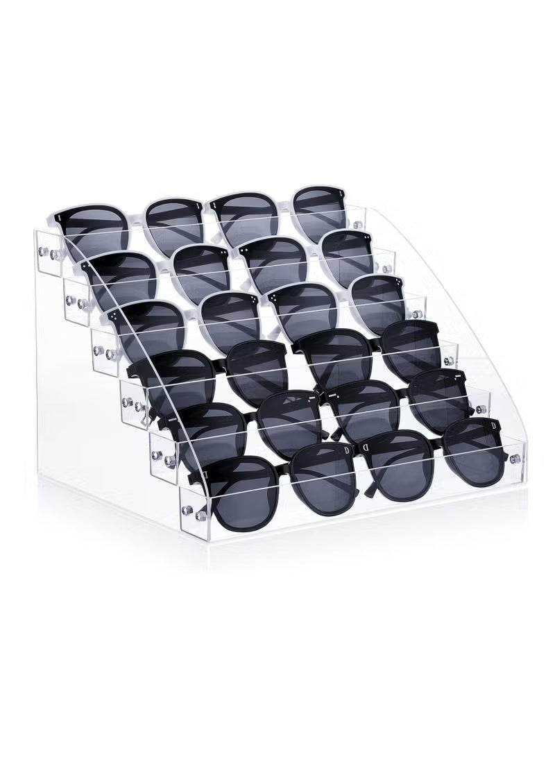 ARS Sunglasses Organizer Acrylic Sunglasses Display Holder Nail Polish Organizer Clear Eyeglasses Glasses Eyewear Display Stand Tray Case (12.2 x 10.4 x 8.4 Inch) - Image 1
