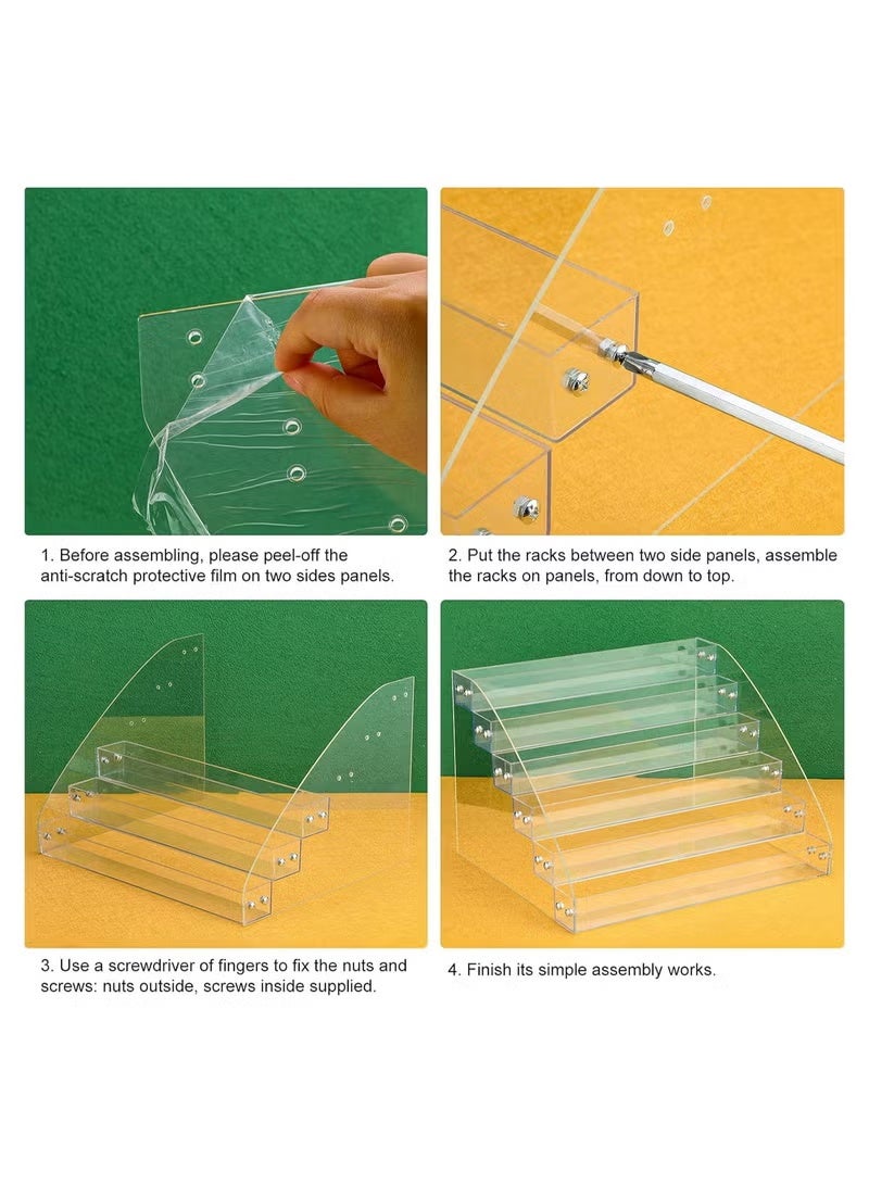 ARS Sunglasses Organizer Acrylic Sunglasses Display Holder Nail Polish Organizer Clear Eyeglasses Glasses Eyewear Display Stand Tray Case (12.2 x 10.4 x 8.4 Inch) - Image 3