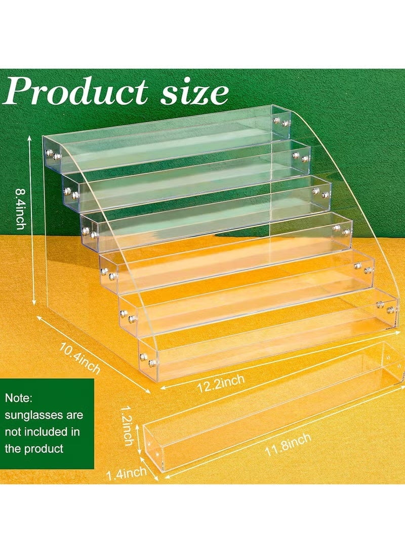 ARS Sunglasses Organizer Acrylic Sunglasses Display Holder Nail Polish Organizer Clear Eyeglasses Glasses Eyewear Display Stand Tray Case (12.2 x 10.4 x 8.4 Inch) - Image 5