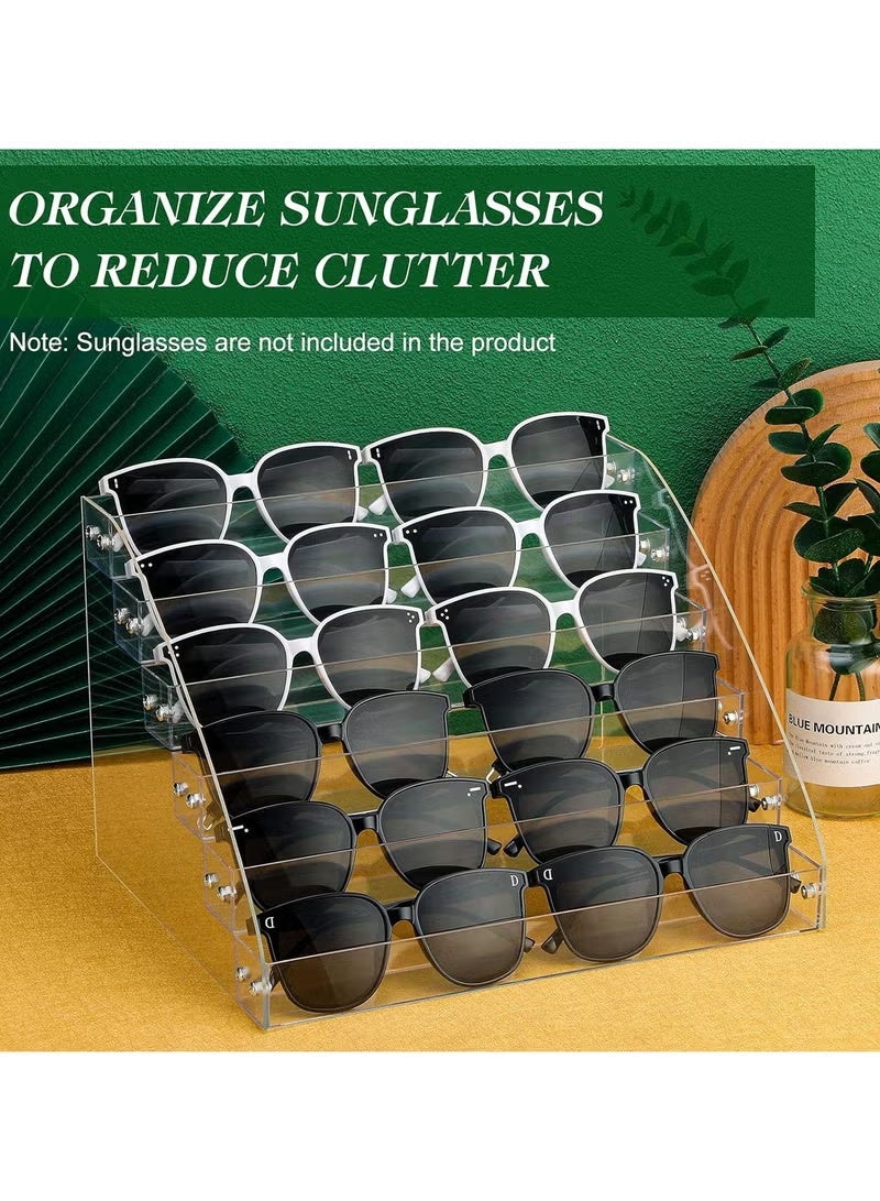 ARS Sunglasses Organizer Acrylic Sunglasses Display Holder Nail Polish Organizer Clear Eyeglasses Glasses Eyewear Display Stand Tray Case (12.2 x 10.4 x 8.4 Inch) - Image 4