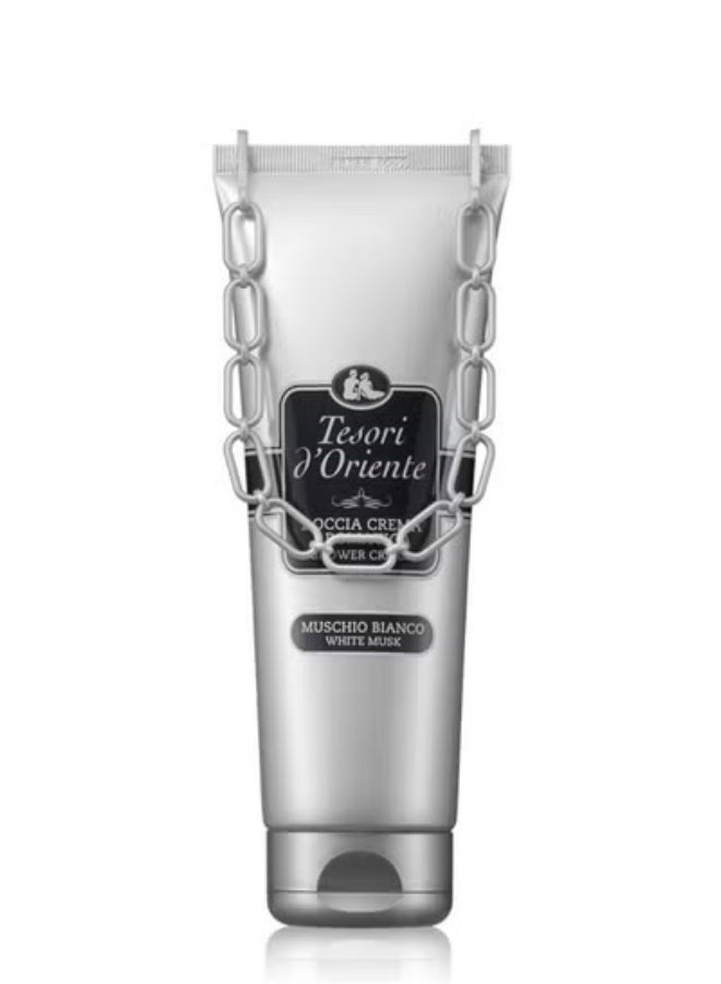 تيسوري دي أورينتي جل استحمام كريمي عطري برائحة المسك الأبيض، غسول جسم مرطب للنساء، حجم مناسب للسفر، مع أساسيات العناية بالبشرة، 250 مل