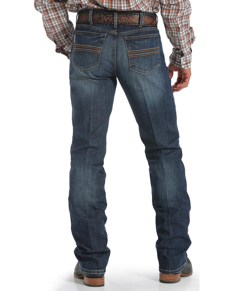 Cinch Men's Silver Label Slim Fit Jean, Performance Dark Stonewash, 28W x 32L - Image 1