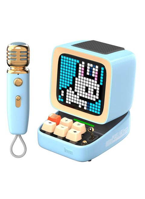 Divoom Ditoomic Bluetooth Speaker Microphone Karaoke Function Blue