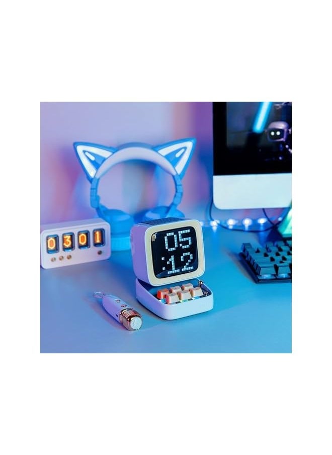 Divoom Ditoomic Bluetooth Speaker Microphone Karaoke Function Blue