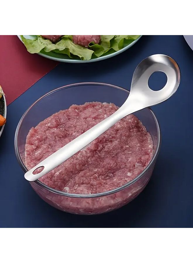 1 Piece Stainless Steel Hole Spoon For Making Meatballs Olive Design Kitchen Utensil - Image 5