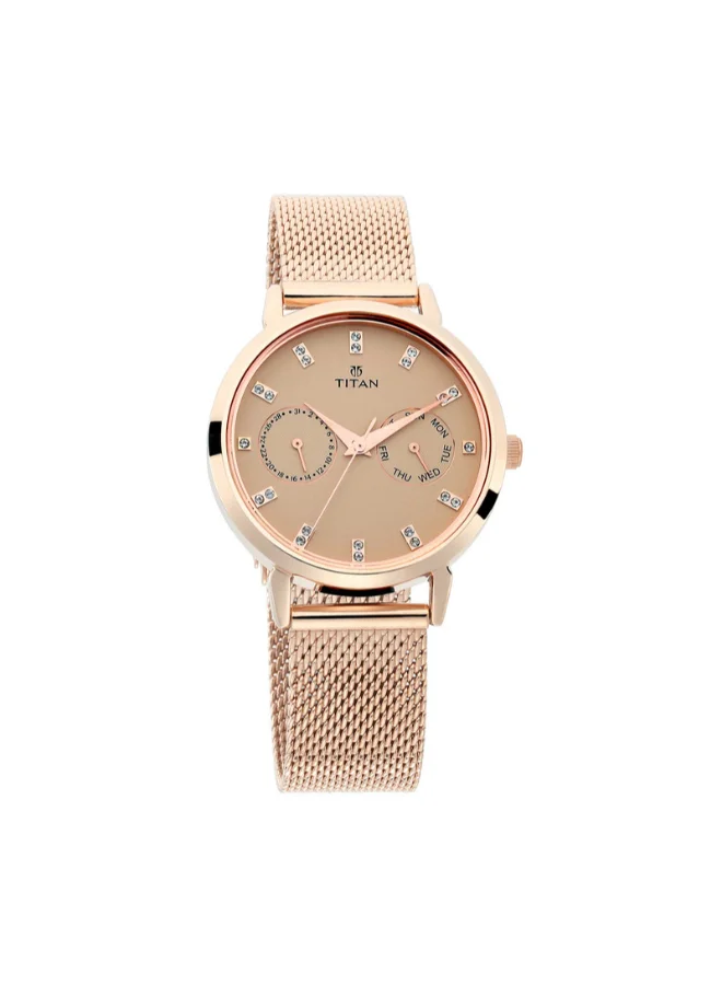 TITAN Women Analog Round Shape Stainless Steel Wrist Watch - 2569WM04 - 40.7 Mm