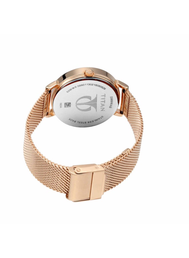 تيتان ساعة يد نسائية بعقارب دائرية من الستانلس ستيل - Image 3