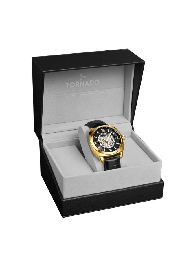 TORNADO Men's Men's Genuine Leather Automatic Watch T7316-GLBB - 42.4 mm