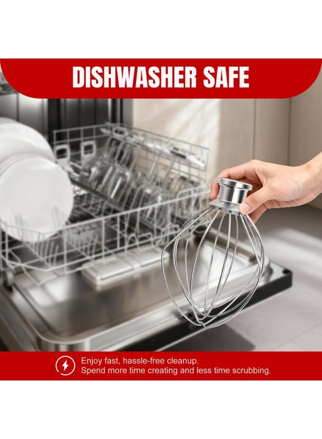 Mttobo Dishwasher Safe K45WW Wire Whip for Kitchenaid Whisk Attachment 4.5QT-5QT Tilt-Head Stand Mixer,-All Stainless Steel Kitchen aid Whisk Attachment for Cream, Frostings, Cakes - Image 4