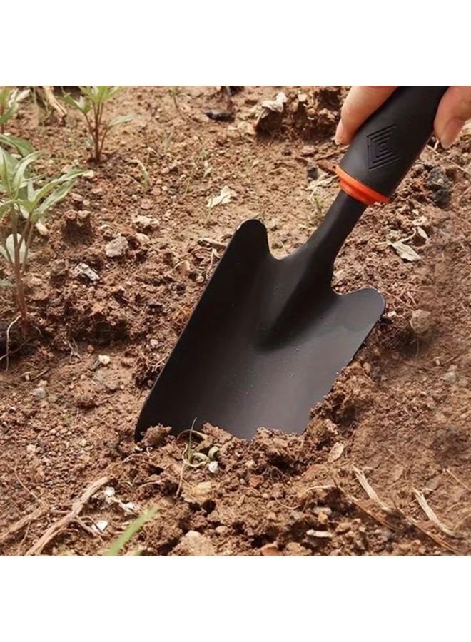 Durable Black Carbon Steel Wide Shovel With Orange Plastic Handle Gardening Tool - Image 2