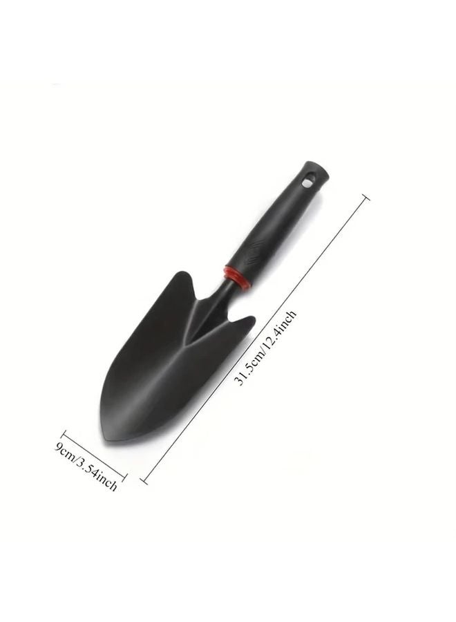 Durable Black Carbon Steel Wide Shovel With Orange Plastic Handle Gardening Tool - Image 1