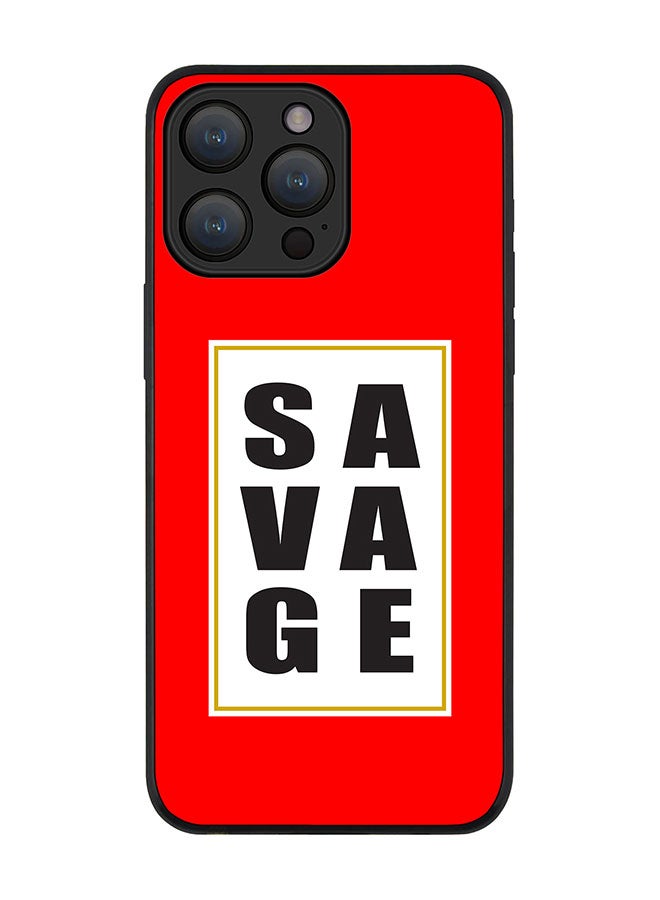 Stylizedd Cover for iPhone 15 Pro Max Case Rugged Black Slim fit Soft Flexible Anti Drop TPU Gel Thin Protective Phone Cases - Savage - Image 1
