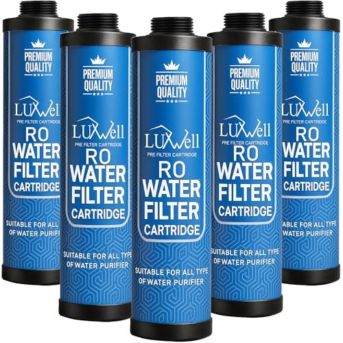 LUXWELL 9” Inch Pre Filter Candle/Cartridge for Water Purifier/RO - MLT Candle - Outer Filter- Spun Filter - Fabric Thread Filter/Cartridge for Aquaguard,Livpure, Outer Filter - Pack of 5 - Image 1