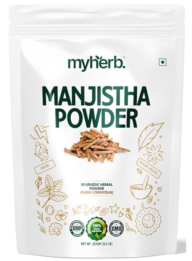MYHERB 100% Pure Natural Organic Manjistha (Rubia Cordifolia) Powder || 227 Gm/0.5 Lbs || Ayurvedic Herbal Powder || For Hair,Face,Internal Consume || For Men & Women - Image 1