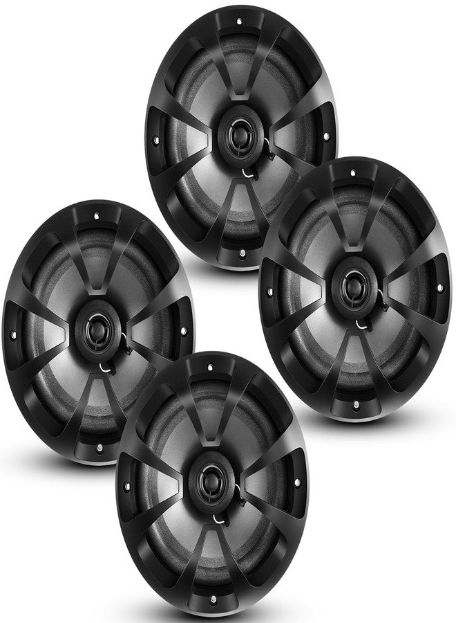 Datanly 2 Pairs 2-Way Coaxial Car Audio Speakers Full Range 6.5" Round Speakers with Powerful Sound and Easy Installation 100w Max Enhanced Bass Response Black Car Speakers - Image 1