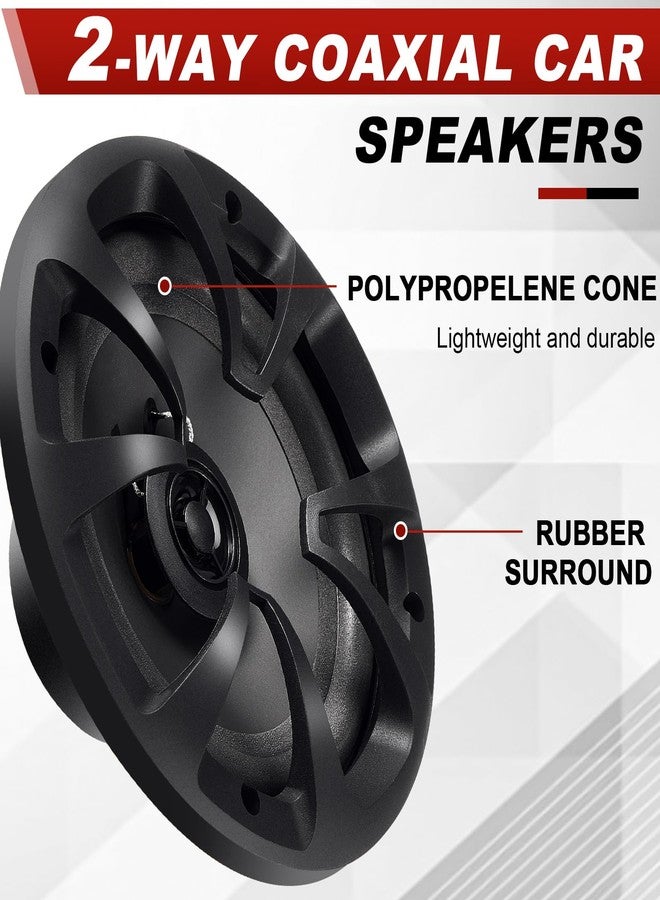 Datanly 2 Pairs 2-Way Coaxial Car Audio Speakers Full Range 6.5" Round Speakers with Powerful Sound and Easy Installation 100w Max Enhanced Bass Response Black Car Speakers - Image 4