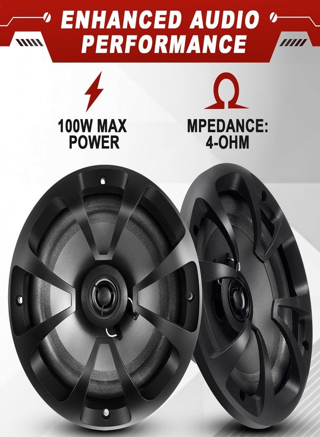 Datanly 2 Pairs 2-Way Coaxial Car Audio Speakers Full Range 6.5" Round Speakers with Powerful Sound and Easy Installation 100w Max Enhanced Bass Response Black Car Speakers - Image 3