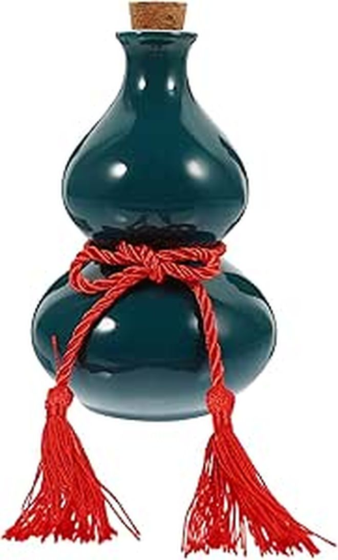Elegant Gourd Wine Holder Liquor Container Home Decor Peacock Smooth Surface Design - Image 1