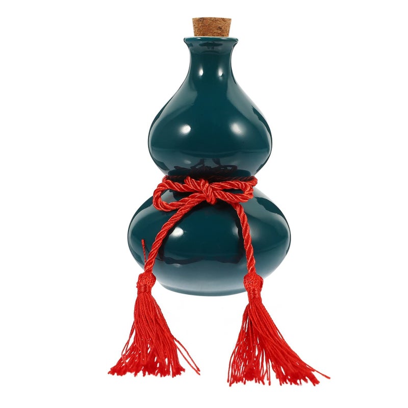 Elegant Gourd Wine Holder Liquor Container Home Decor Peacock Smooth Surface Design - Image 2