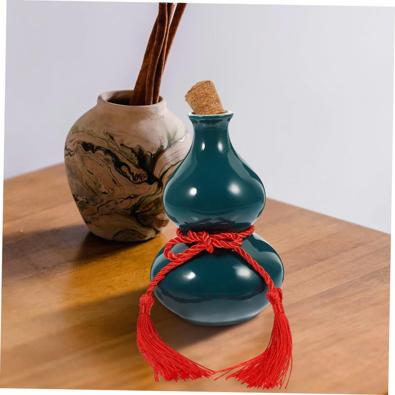 Elegant Gourd Wine Holder Liquor Container Home Decor Peacock Smooth Surface Design - Image 4